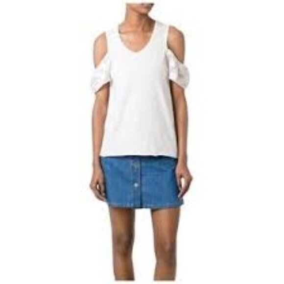 See By Chloe Cold Shoulder Lace Sleeve Top sizie 44  Small Medium - Picture 1 of 7